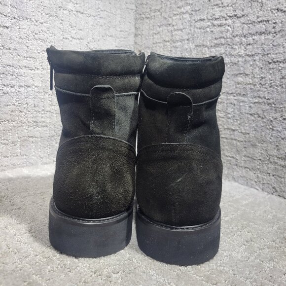 Giovanni Conti Men's Size EU 45 Black Suede Sherpa Lined Winter Ankle Boots - Picture 3 of 12